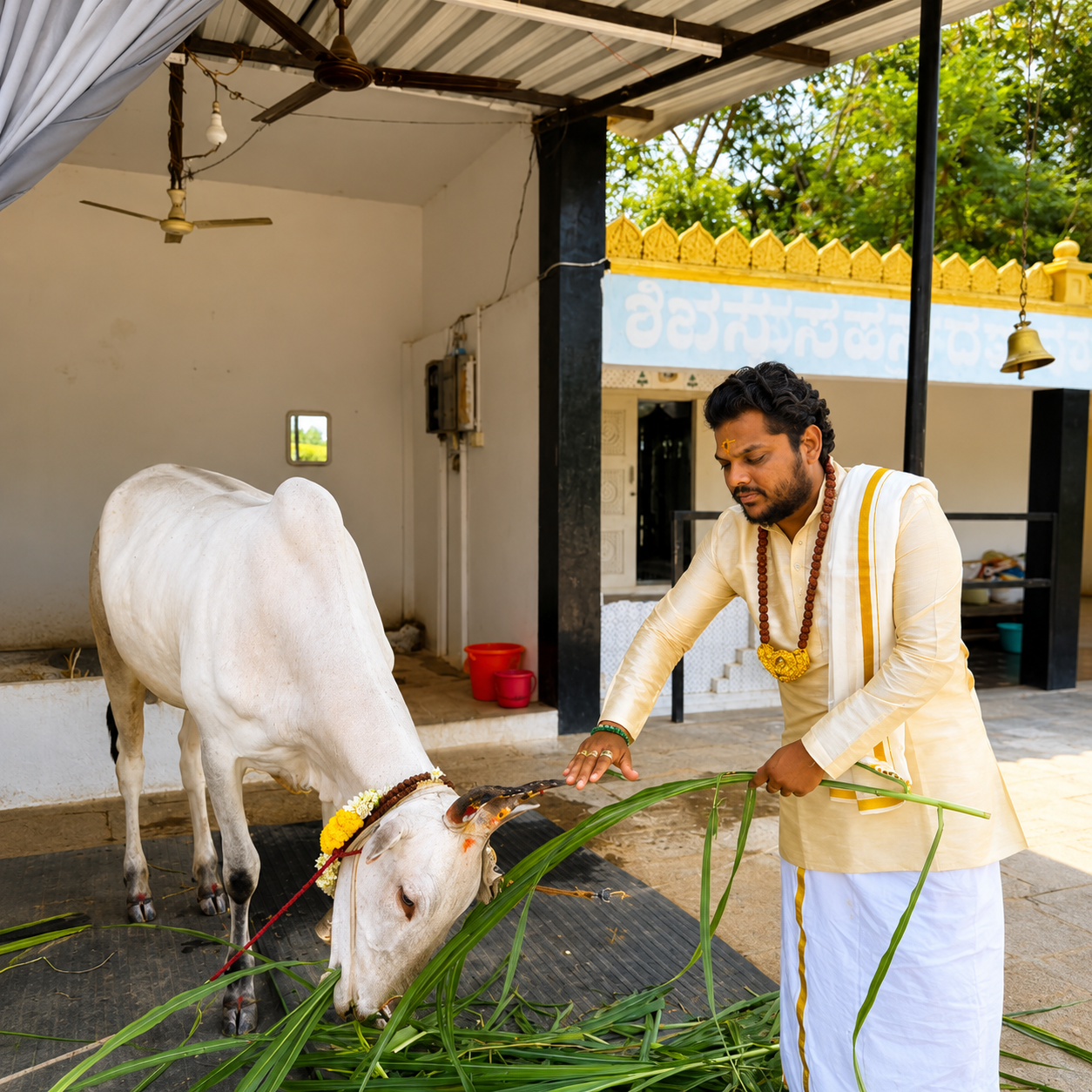 Maruthi Guruji performing traditional astrology pooja and spiritual rituals in Bangalore